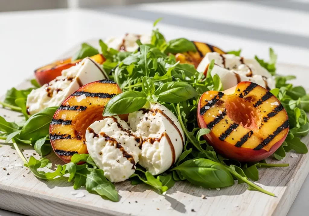 Grilled Peach Burrata Salad