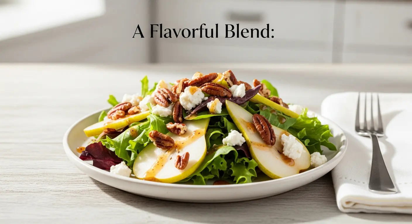 A Flavorful Blend: Pear & Goat Cheese Salad with Candied Pecans