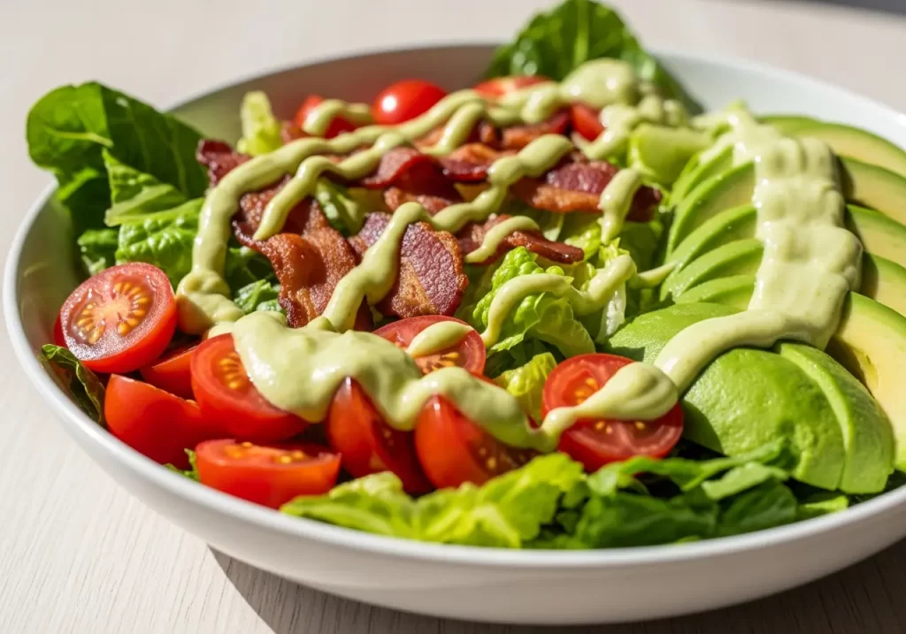 BLT Salad with Luscious Creamy Avocado Dressing