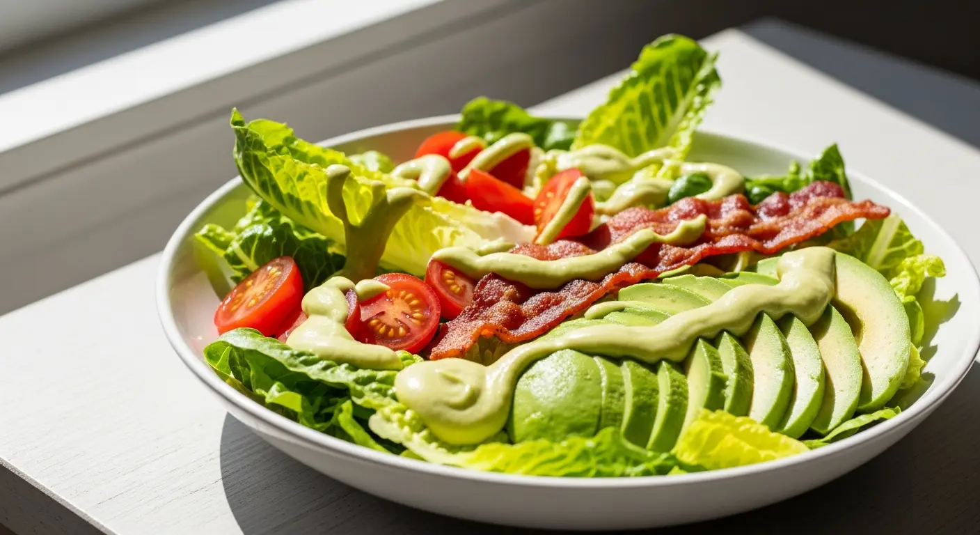 Fresh Twist: BLT Salad with Luscious Creamy Avocado Dressing