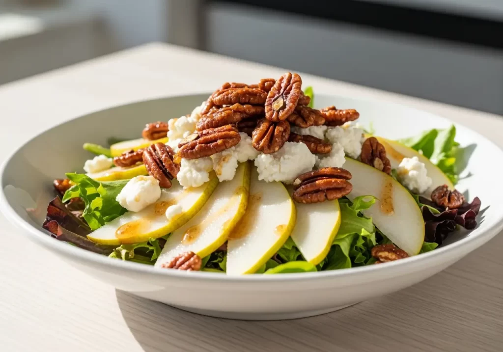 Pear & Goat Cheese Salad with Candied Pecans