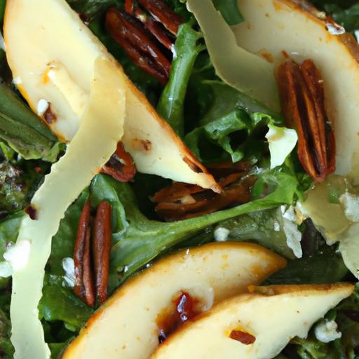 A Flavorful Blend: Pear & Goat Cheese Salad with Candied Pecans
