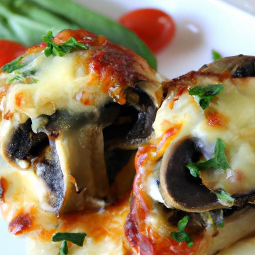 Cheesy Lasagna-Stuffed Portobello Mushrooms Delight