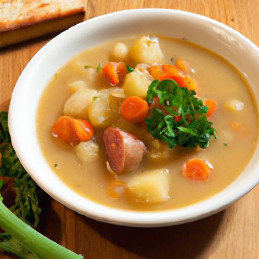 Hearty Smoky Split Pea Soup: A Sausage-Free Delight
