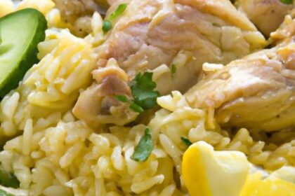 Zesty One-Pot Greek Chicken and Lemon Rice Delight