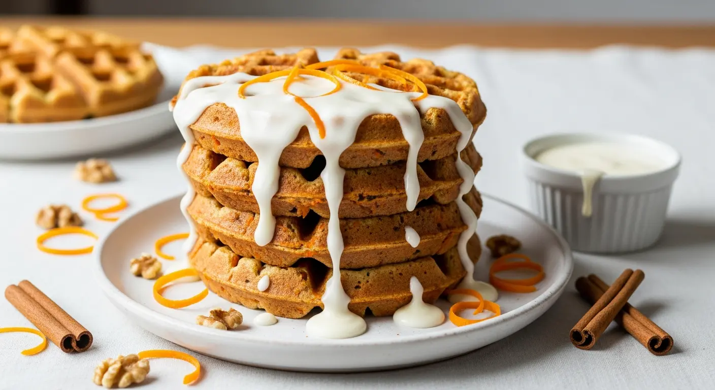 Carrot Cake Waffles with Cream Cheese Glaze: A Sweet Twist
