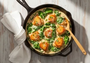 Creamy Chicken and Spinach Skillet Delight
