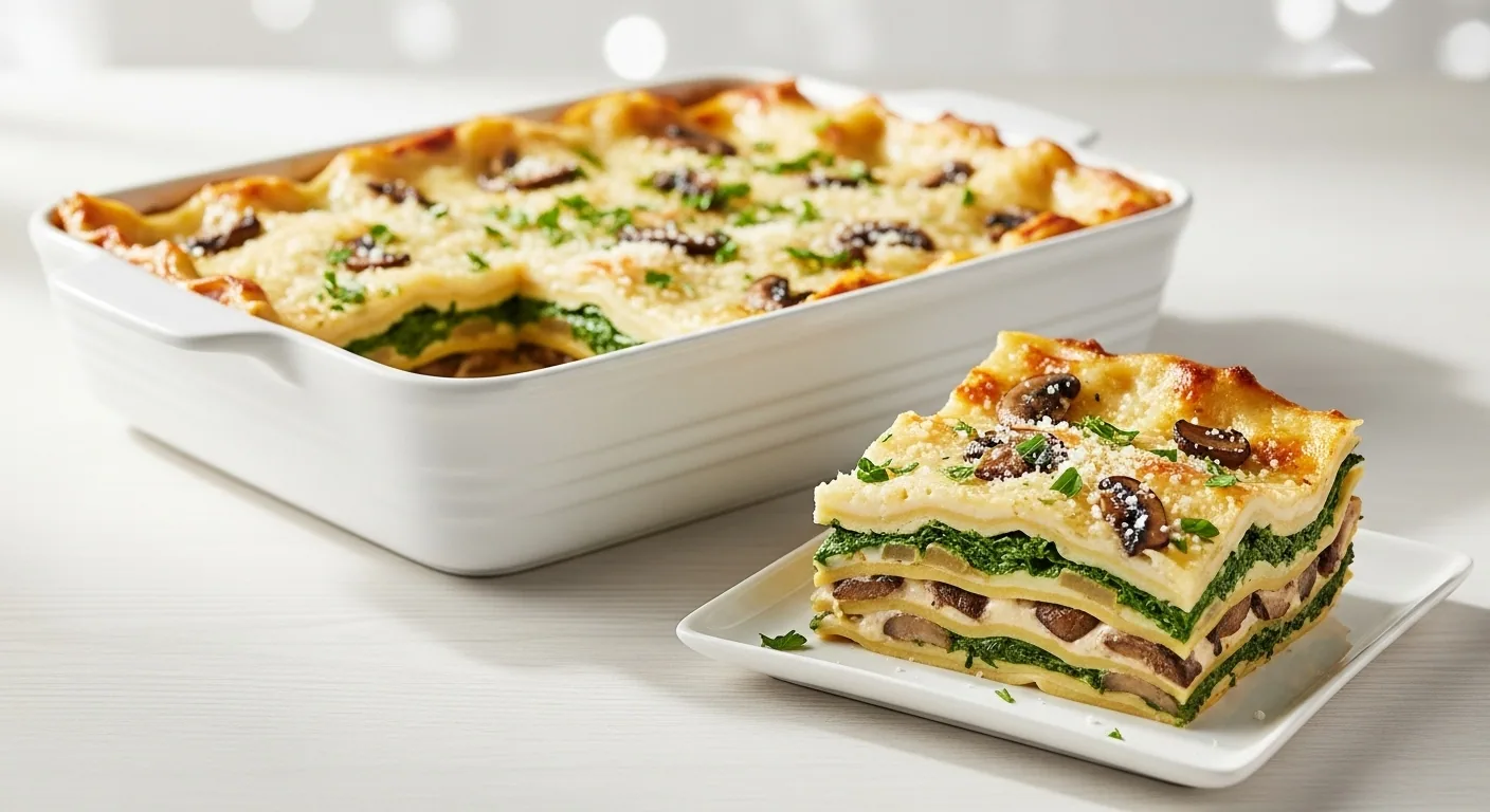 Creamy Mushroom & Spinach Lasagna