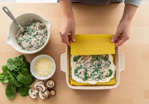 Creamy Mushroom & Spinach Lasagna