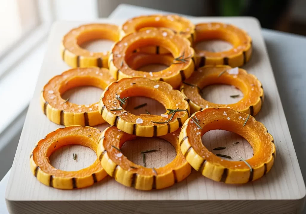 Crispy Roasted Delicata Squash Rings