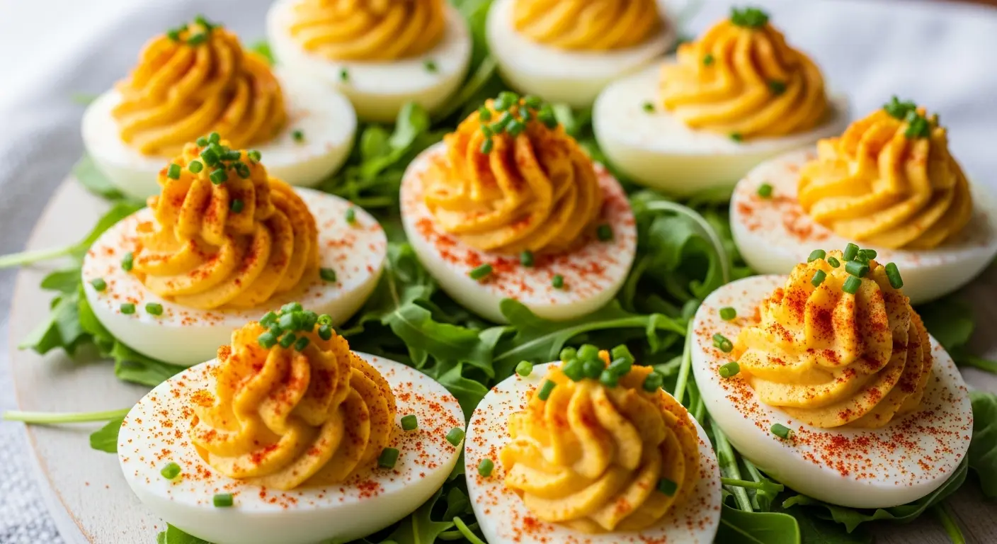 Savory Deviled Eggs with Chives and a Paprika Twist