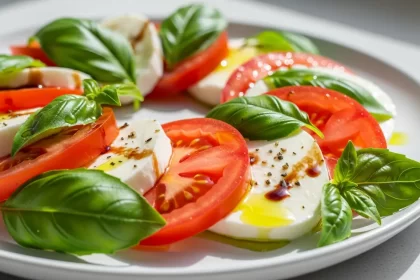 Simple & Healthy: Caprese Salad with Fresh Basil Charm