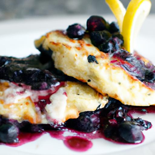 Zesty lemon Ricotta Pancakes with Homemade Blueberry Compote