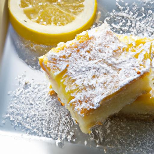 Zesty‌ Lemon‍ Bars Dusting Powdered sugar ​Delight