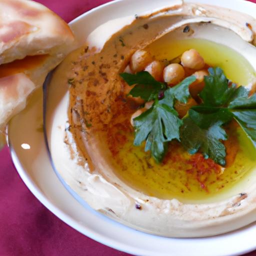 Discover Authentic Lebanese Hummus Paired with Pita Bread