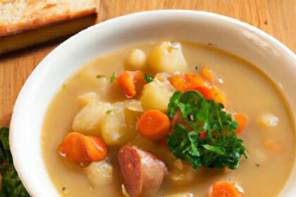Hearty Smoky Split Pea Soup: A Sausage-Free Delight
