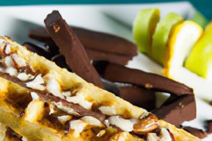 Churro Waffles Delight: Crispy Treats with Chocolate Dip