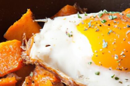 Sunrise Delight: Sweet Potato Hash Topped with a Fried Egg