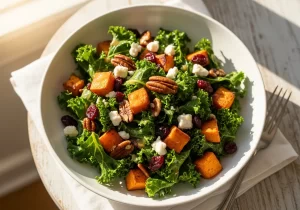 Warm Sweet Potato & Kale Salad