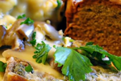Hearty Classic Homestyle Meatloaf with Savory Mushroom Gravy