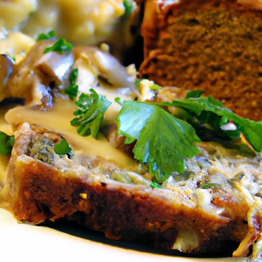 Hearty Classic Homestyle Meatloaf with Savory Mushroom Gravy