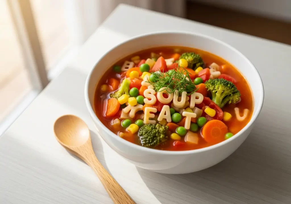 Hearty Alphabet Vegetable Soup , A Kid-Friendly