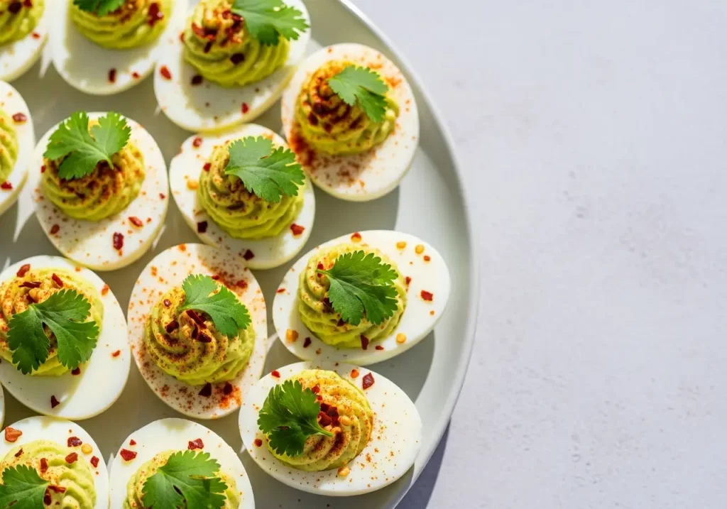 Creamy Avocado Deviled Eggs