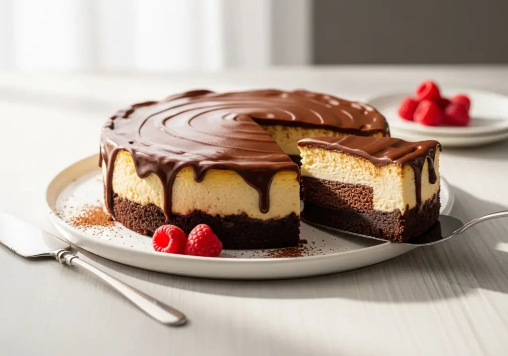 Decadent Brownie Bottom Cheesecake
