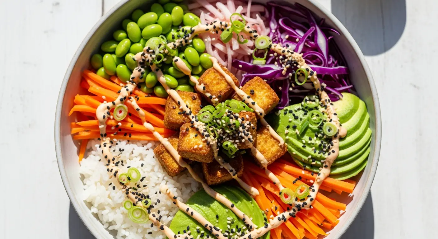 Deconstructed Sushi Bowl with Crispy Tofu: A Flavorful Twist