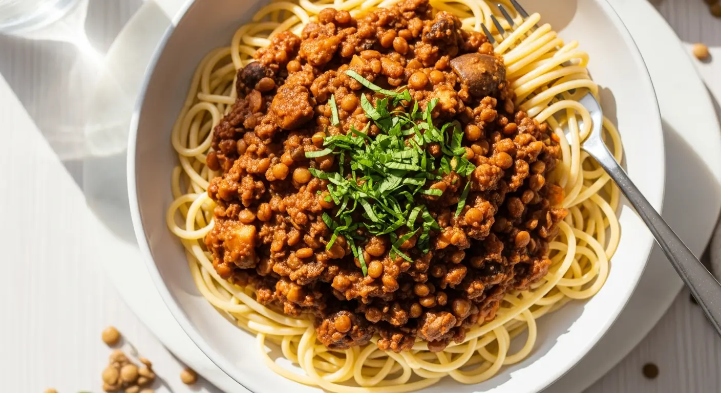 Hearty Vegan Bolognese - Mushrooms & Lentils Made Easy
