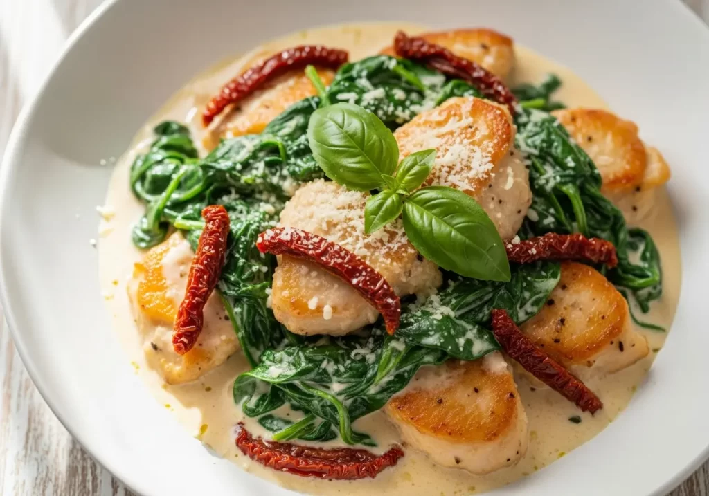 Savor Creamy Tuscan Chicken with Spinach & Sun-Dried Tomatoes