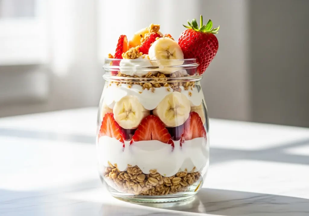 The Ultimate Strawberry Banana Yogurt Parfait
