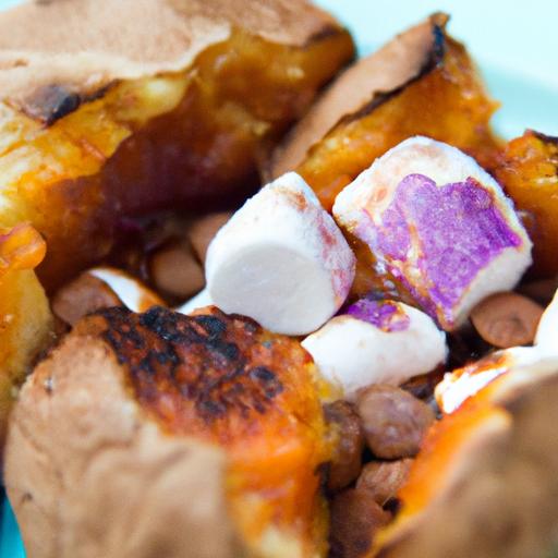 Twice Baked Sweet Potatoes with Gooey Marshmallow Topping