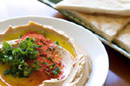 Zesty Homemade Red Pepper Hummus with Warm Pita Delight