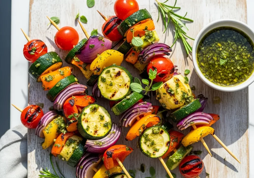 Vibrant Grilled Veggie Skewers with Zesty Herb Marinade