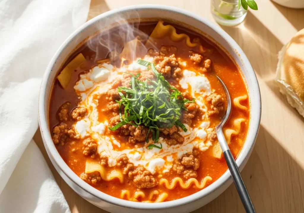 Creamy Lasagna Soup with Ricotta