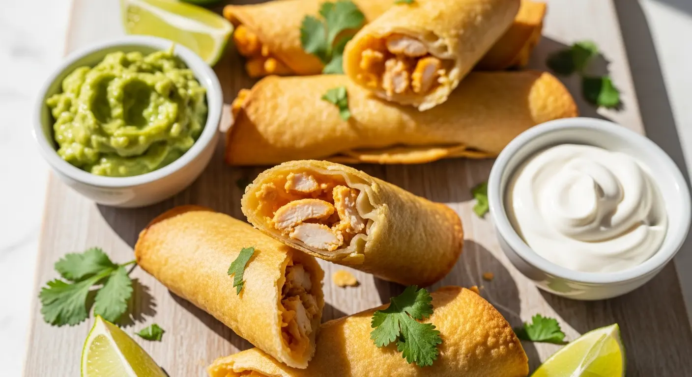Crispy Taquitos: Shredded Chicken and Cheese Delight