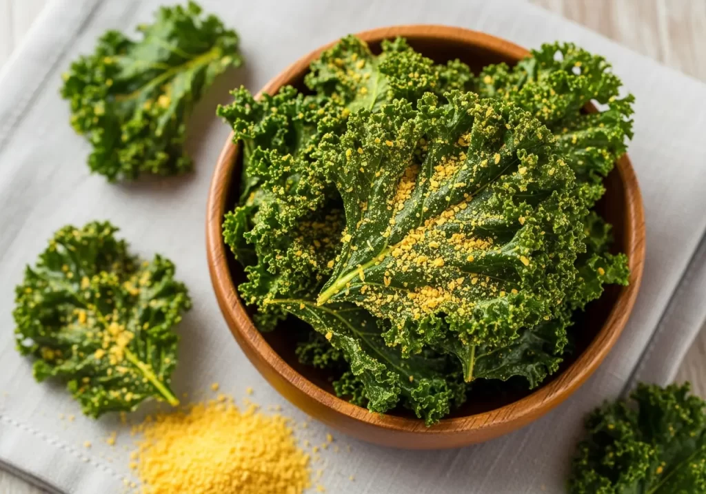 Crunchy Kale Chips with Nutritional Yeast
