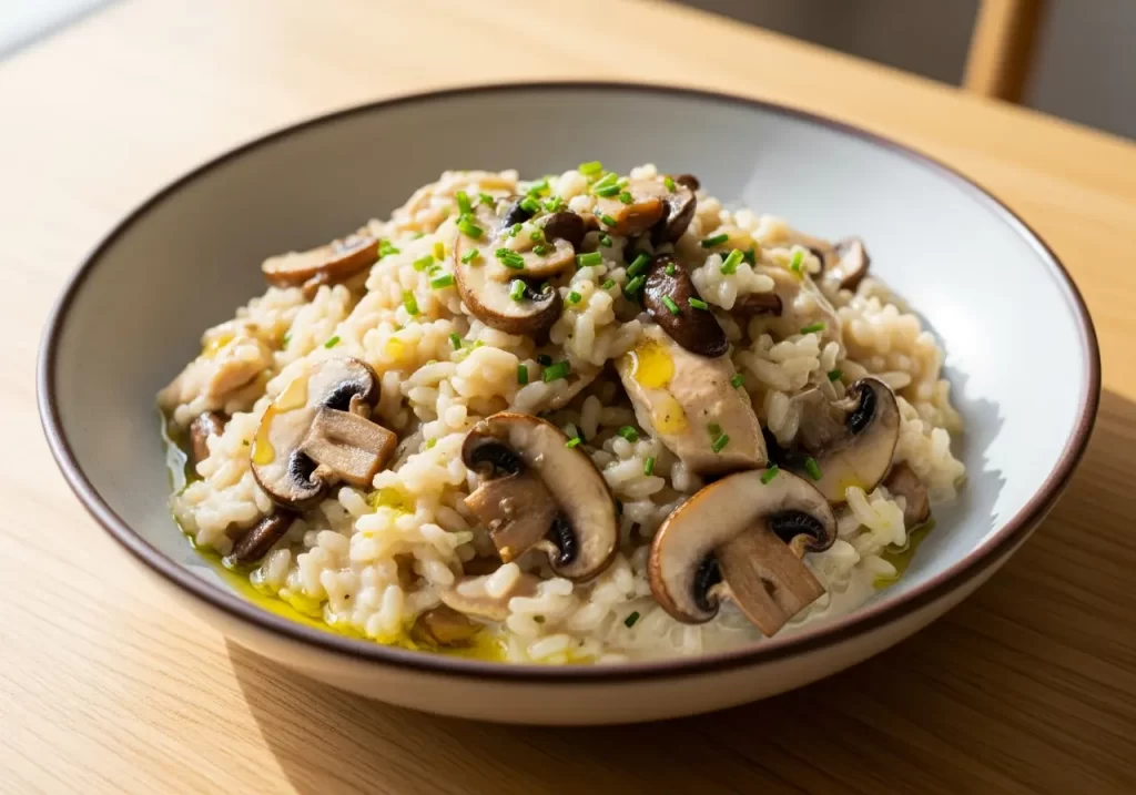 Decadent Creamy Chicken & Mushroom Risotto