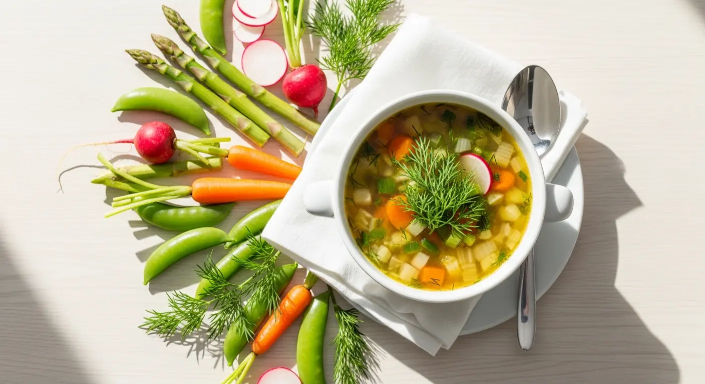 Fresh & Flavorful: Spring Vegetable Soup with Dill Delight