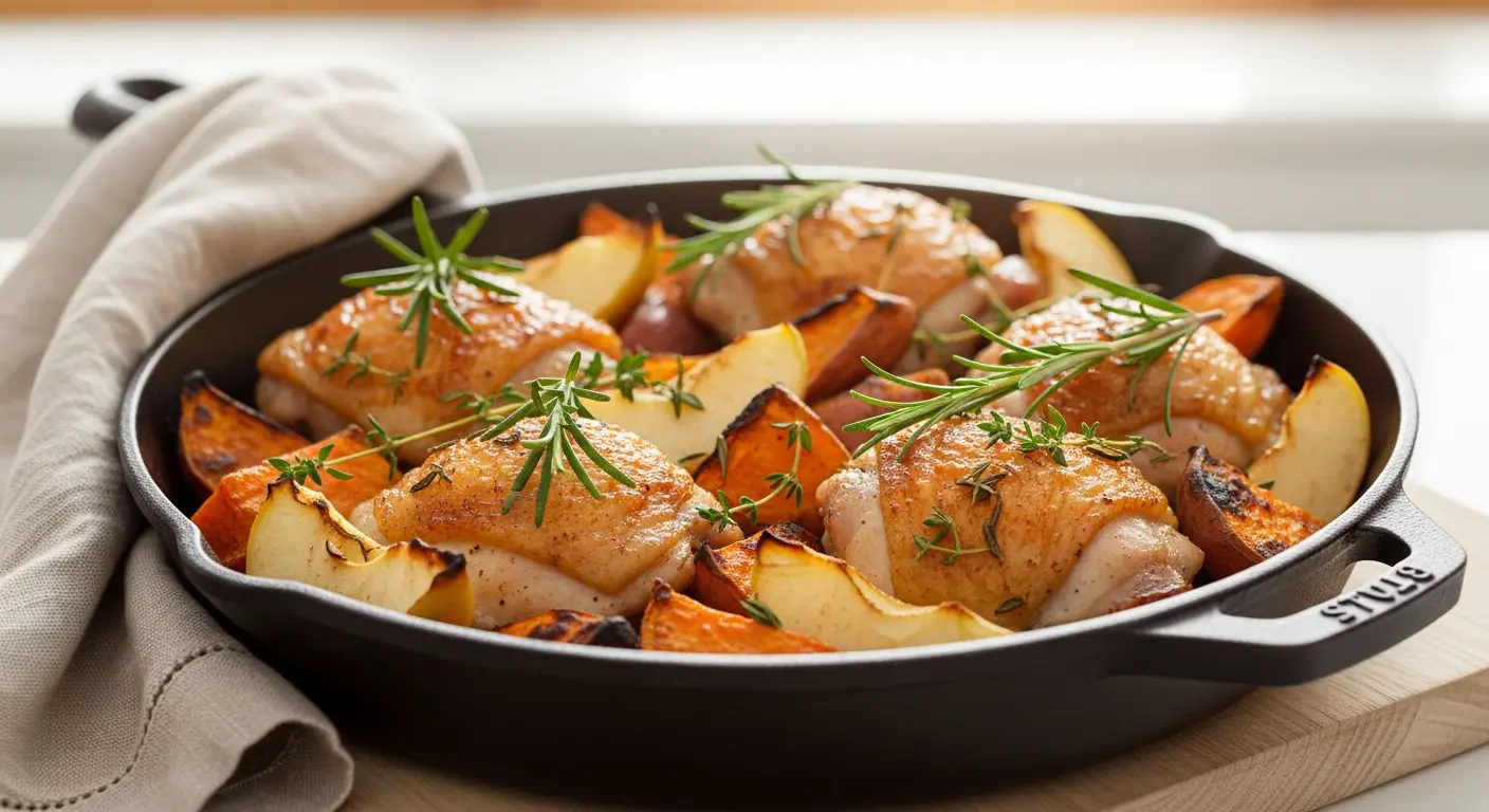 Harvest Harmony: One-Pan Chicken with Apples & Sweet Potatoes
