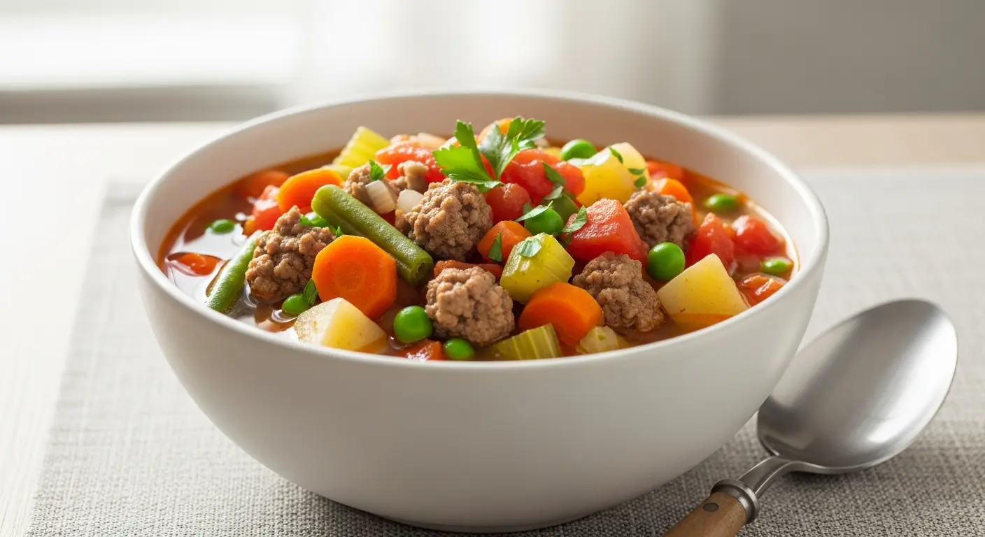 Hearty Hamburger Veggie Soup: Simple, Nutritious & Tasty