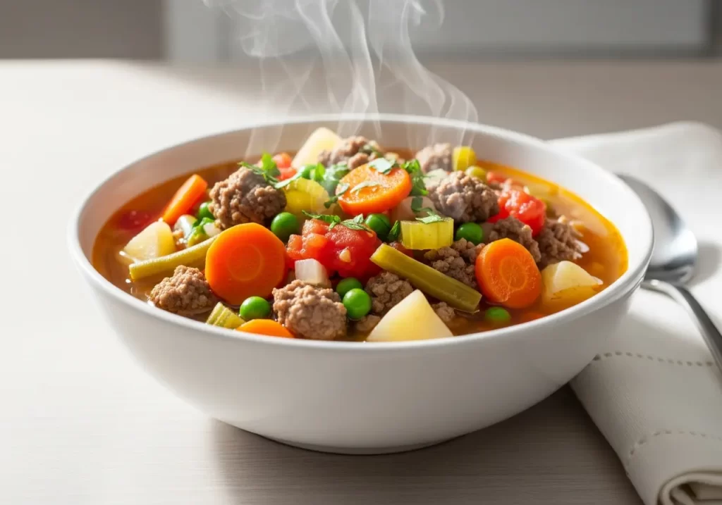 Hearty Hamburger Veggie Soup
