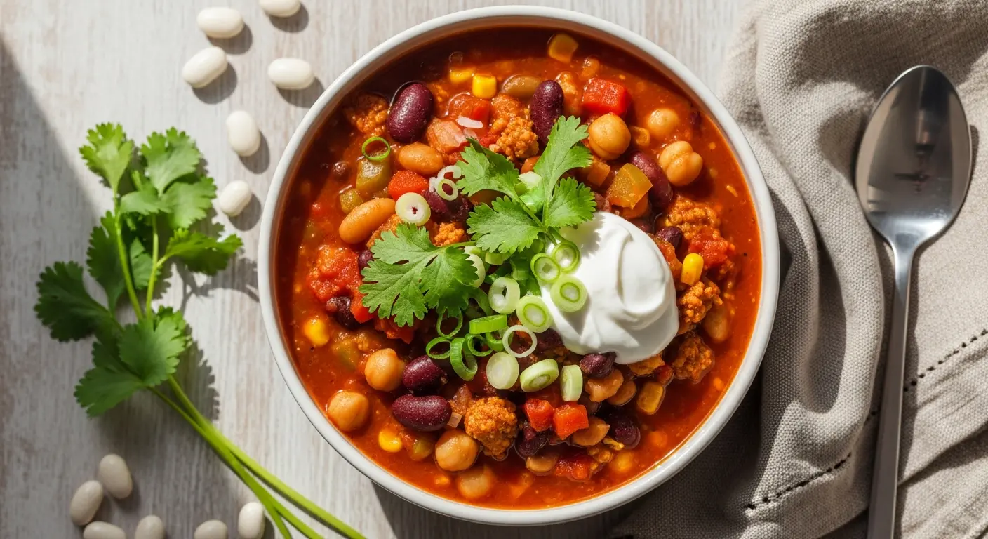 Hearty Vegan Chili Packed with Extra Protein-Rich Beans
