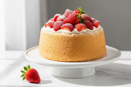 Heavenly Angel Food Cake with Fresh Strawberries Delight