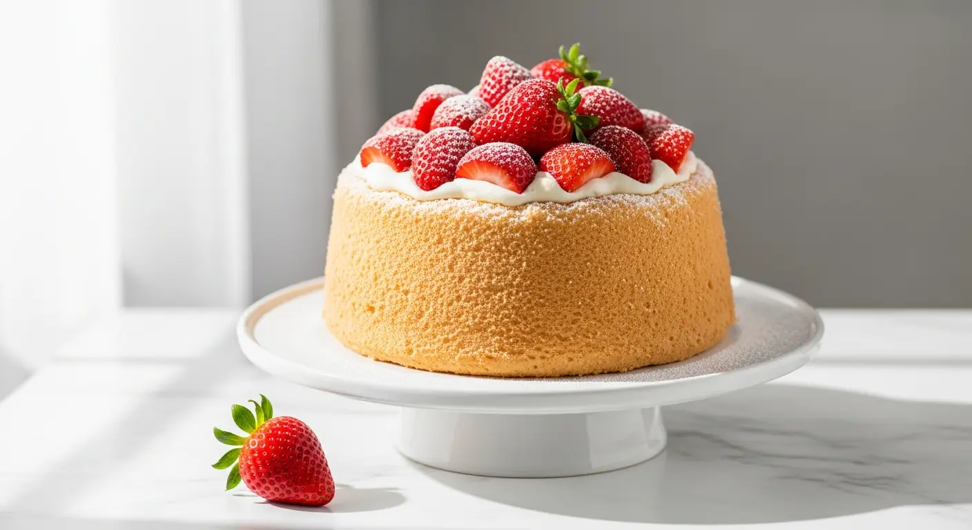 Heavenly Angel Food Cake with Fresh Strawberries Delight