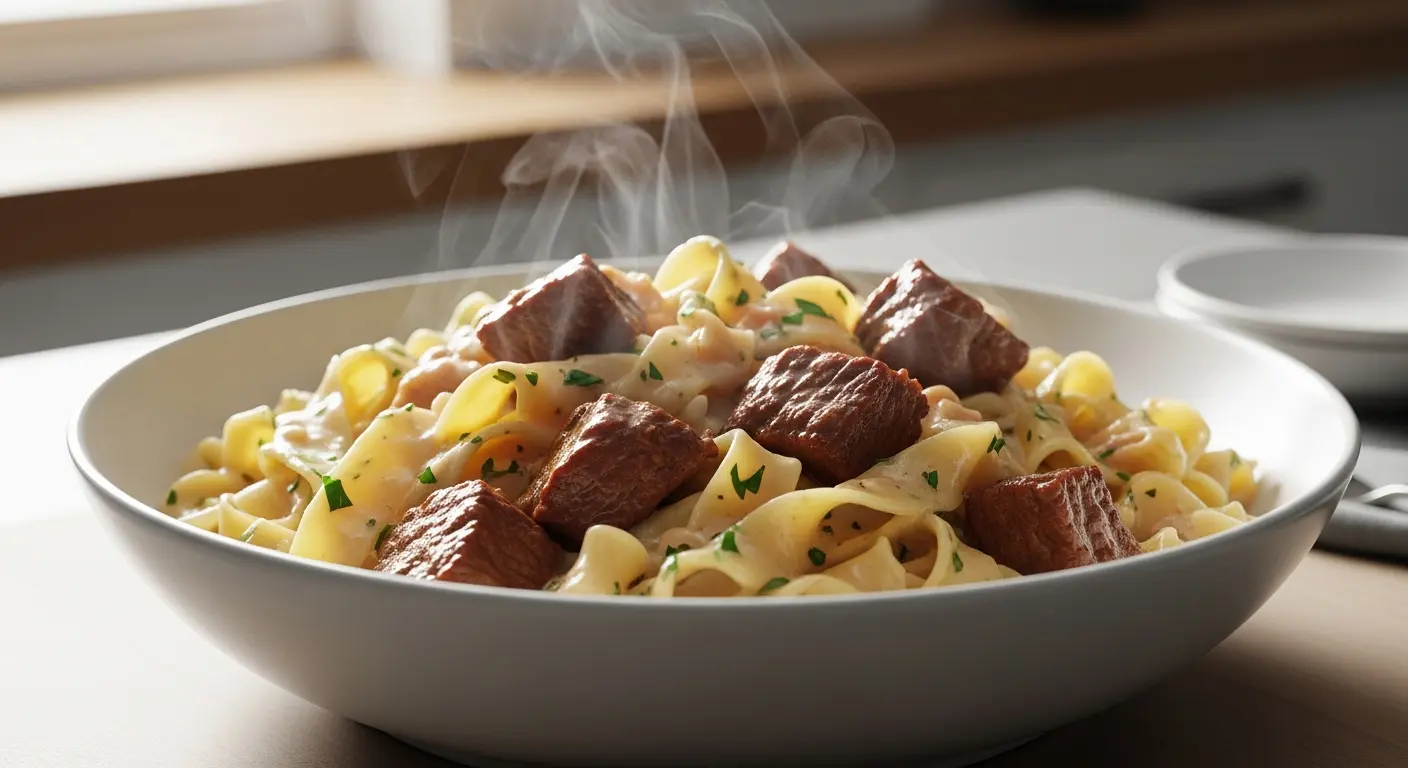 Slow-Cooked Comfort: Creamy Crockpot Beef and Noodles