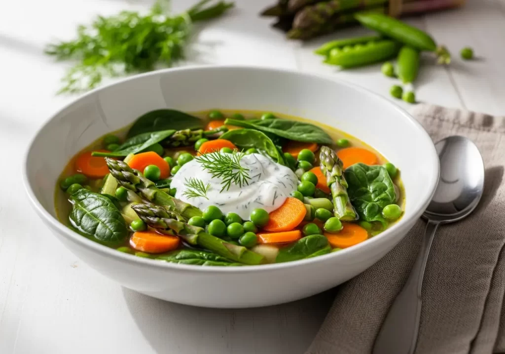 Spring Vegetable Soup with Dill Delight