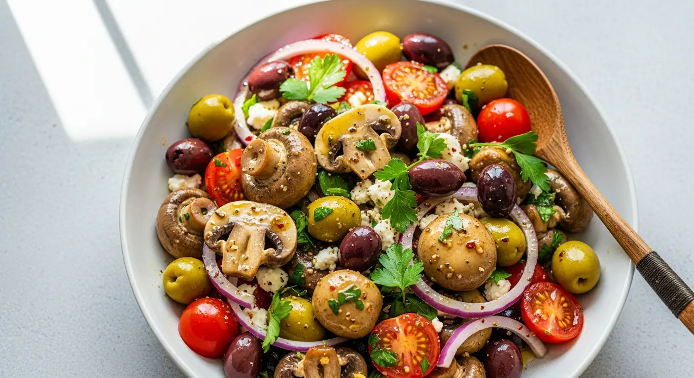 Zesty Marinated Mushroom and Olive Salad: A Flavorful Twist