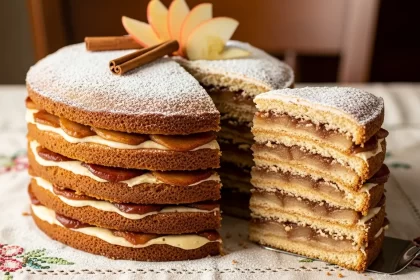 Rustic Apple Stack Cake with Visible Layers